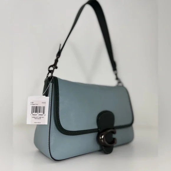 COACH Soft Tabby Shoulder Bag In Colorblock
Blue & Dark Forest Green NWT - Picture 10 of 14